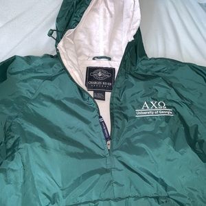 Alpha chi omega Charles river rain jacket pullover